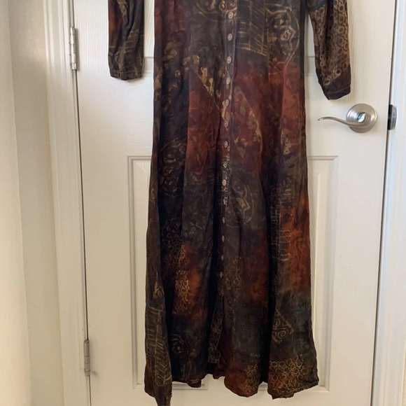 Lost River clothing co. Moab Utah Bohemian Tie Dye Baltic Aztec midi dress small - Picture 4 of 11